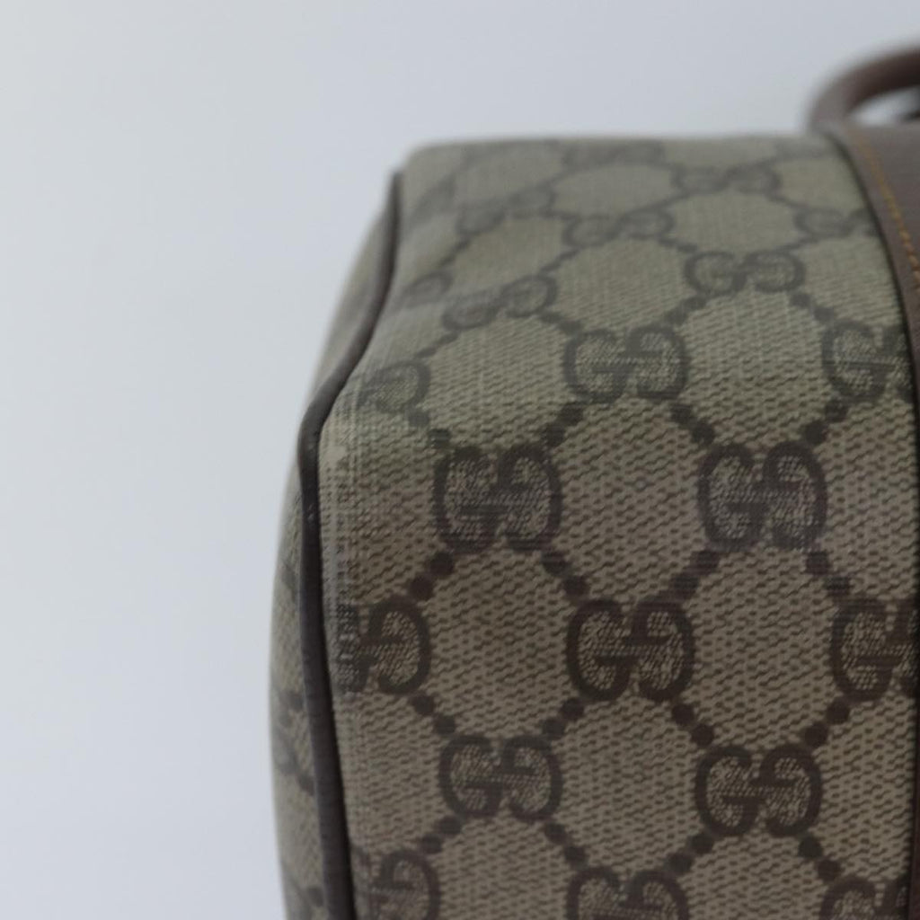 GUCCI GG Supreme Web Sherry Line Boston Bag PVC Beige Gold 88771