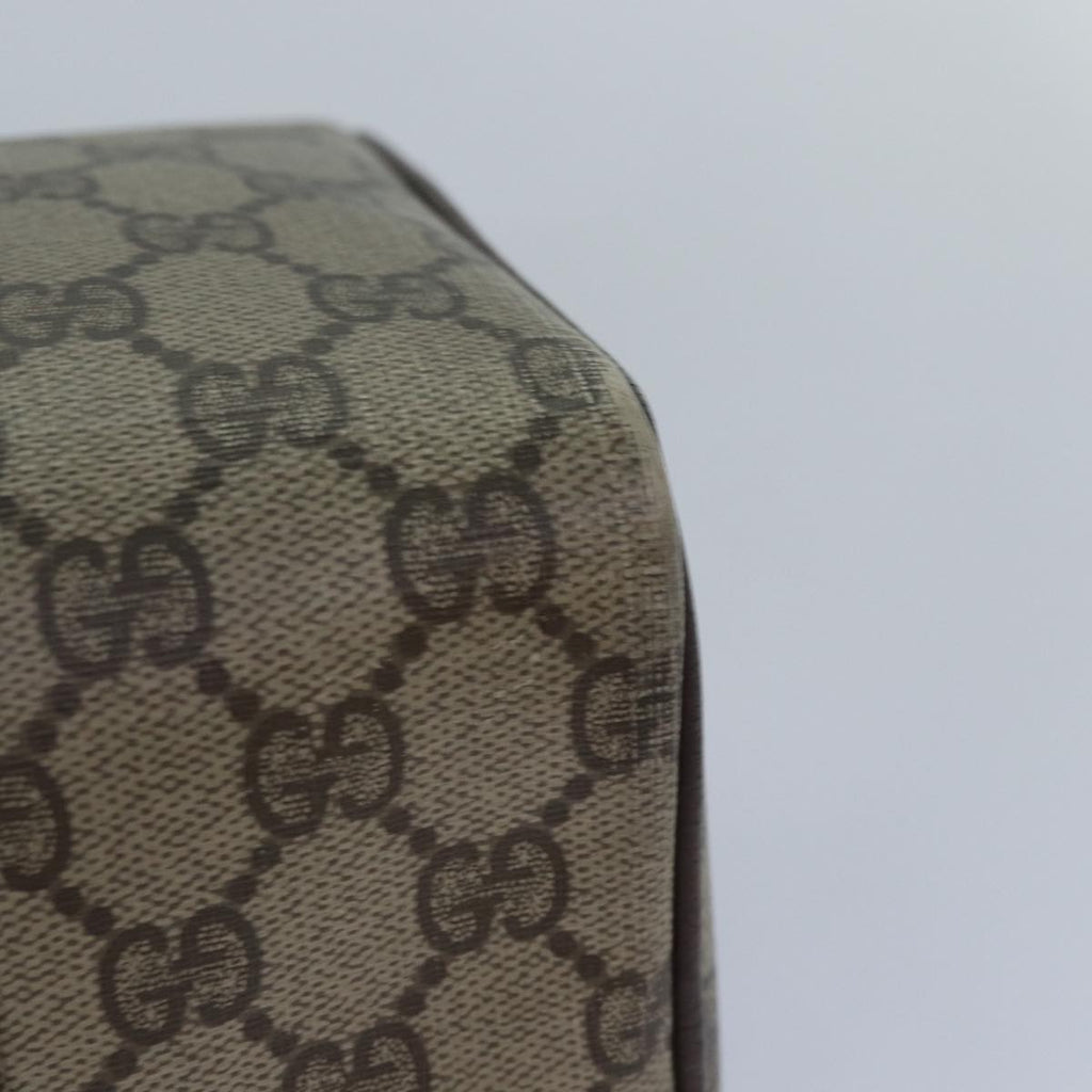 GUCCI GG Supreme Web Sherry Line Boston Bag PVC Beige Gold 88771