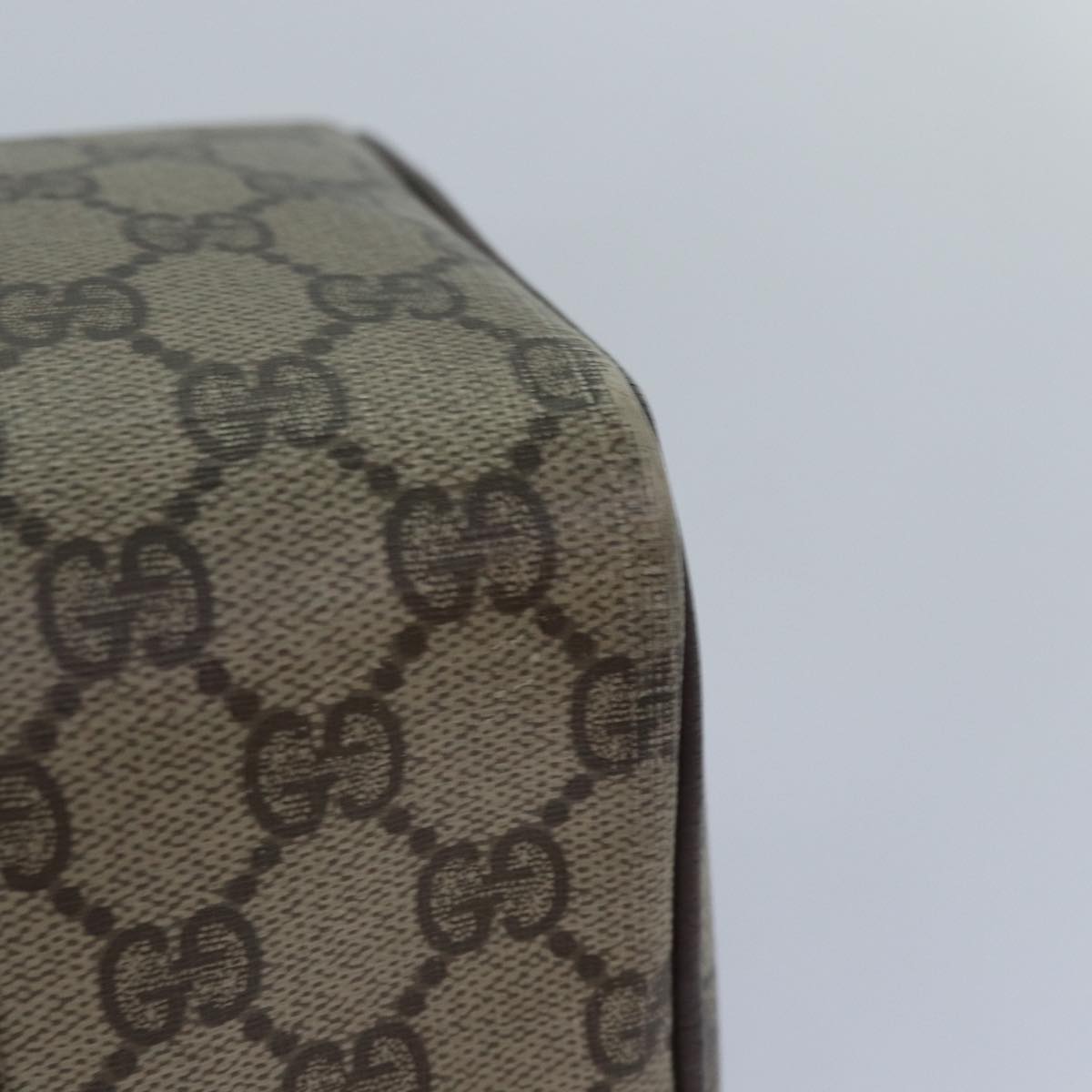 GUCCI GG Supreme Web Sherry Line Boston Bag PVC Beige Gold 88771