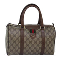 GUCCI GG Supreme Web Sherry Line Boston Bag PVC Beige Gold 88771