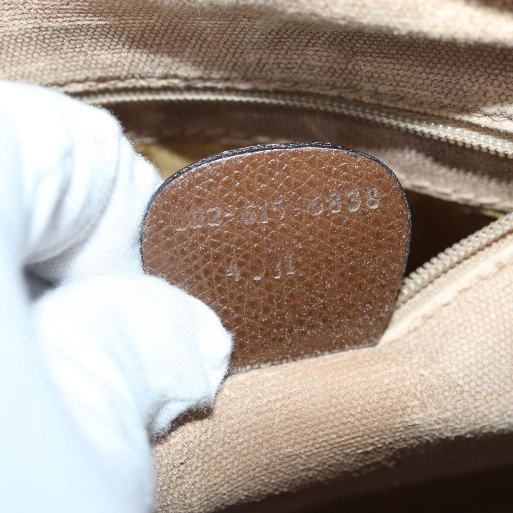 GUCCI GG Supreme Web Sherry Line Boston Bag PVC Beige Gold 88771