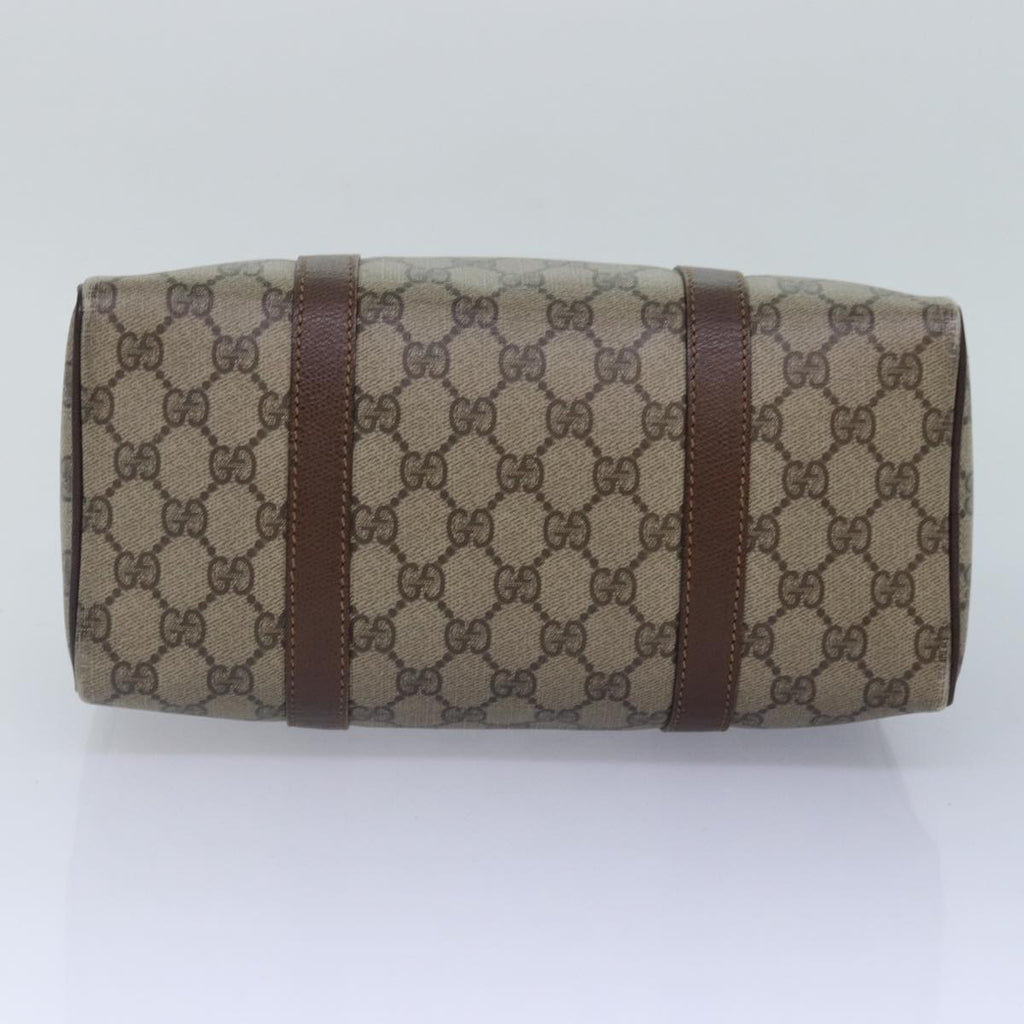 GUCCI GG Supreme Web Sherry Line Boston Bag PVC Beige Gold 88771