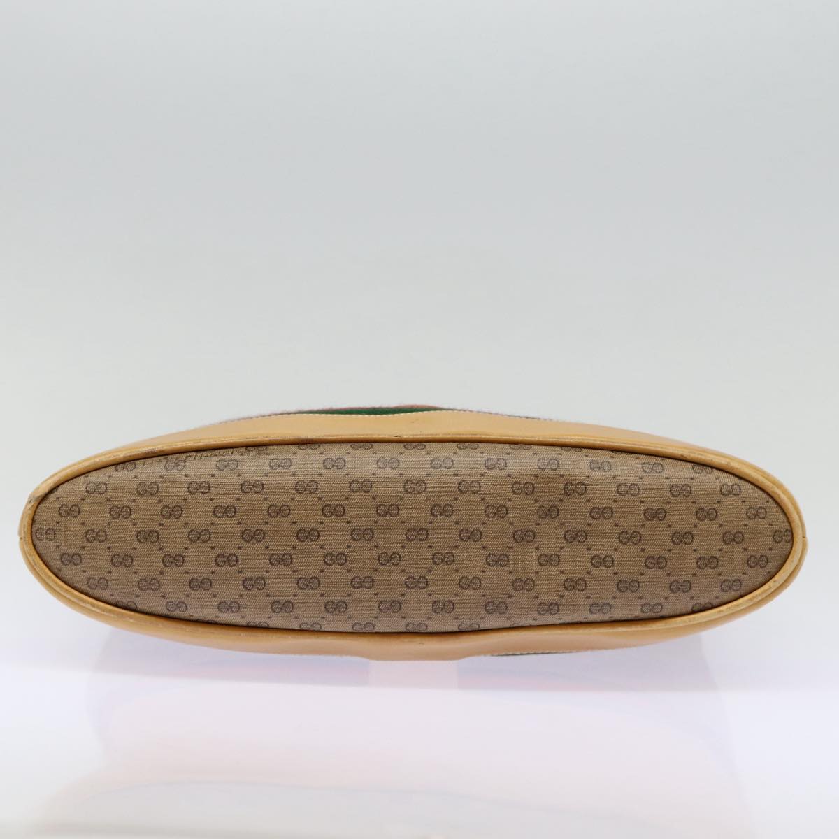 GUCCI Micro GG Canvas Web Sherry Line Shoulder Bag Beige Gold 88776