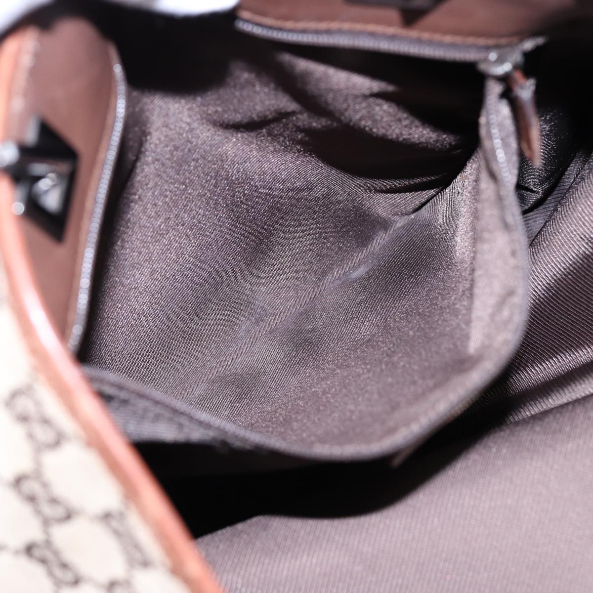 GUCCI GG Canvas Tote Bag Beige Silver 31243 88782