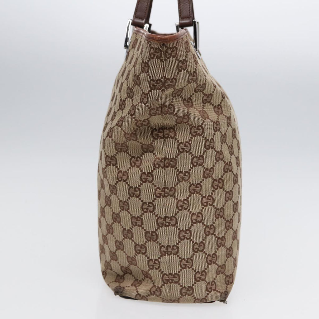 GUCCI GG Canvas Tote Bag Beige Silver 31243 88782