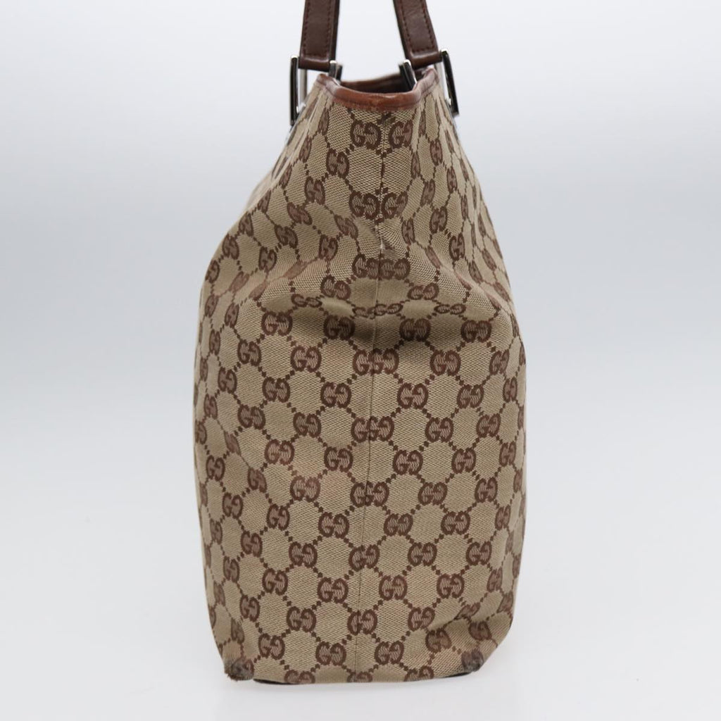 GUCCI GG Canvas Tote Bag Beige Silver 31243 88782