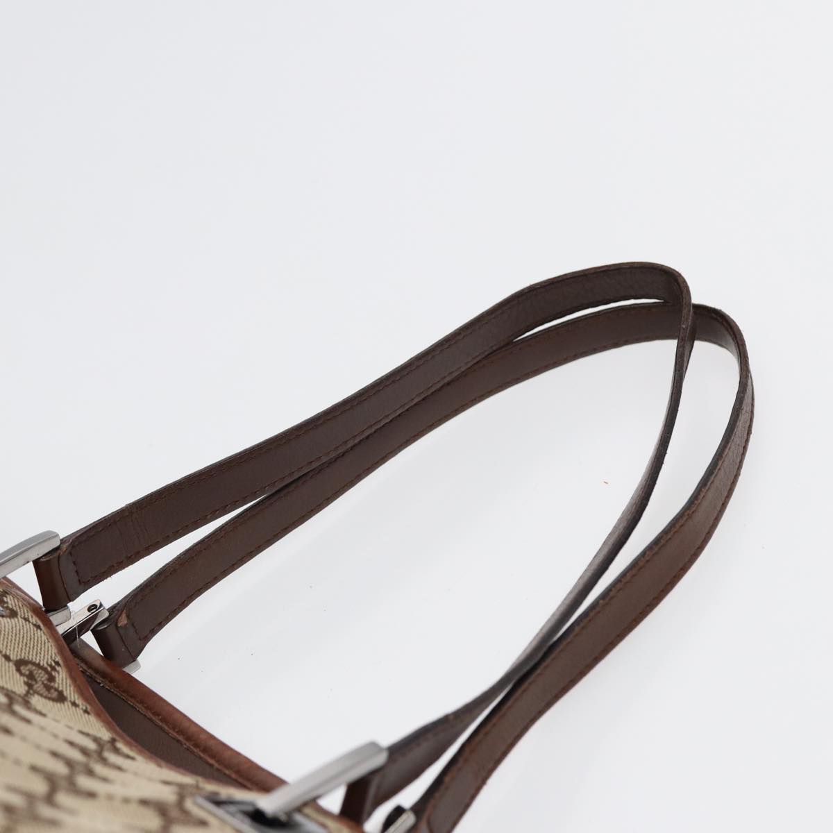 GUCCI GG Canvas Tote Bag Beige Silver 31243 88782
