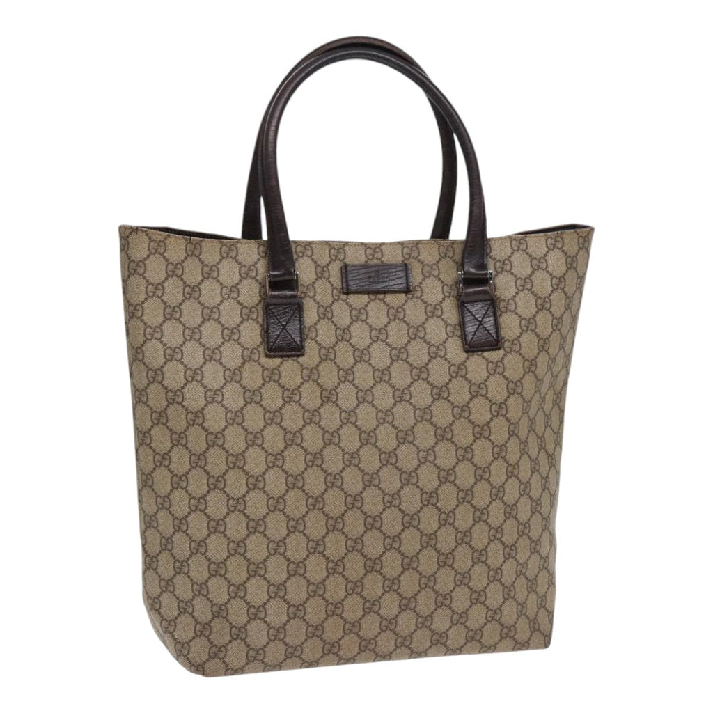 GUCCI GG Supreme Tote Bag Beige Silver 131220 88784