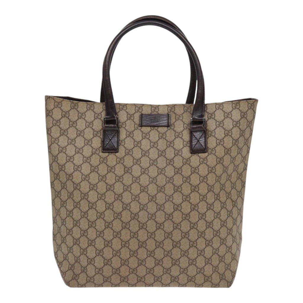 GUCCI GG Supreme Tote Bag Beige Silver 131220 88784