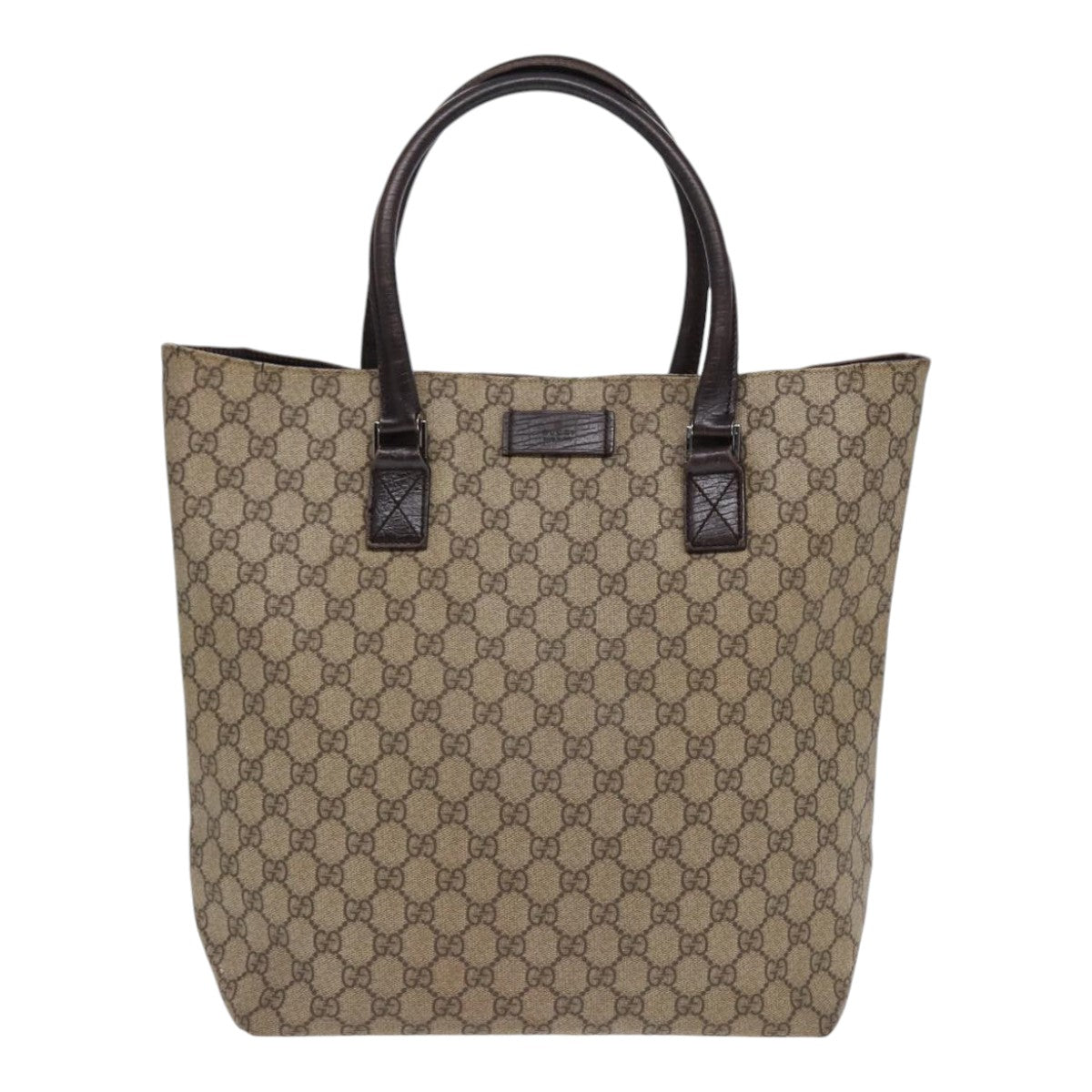 GUCCI GG Supreme Tote Bag Beige Silver 131220 88784