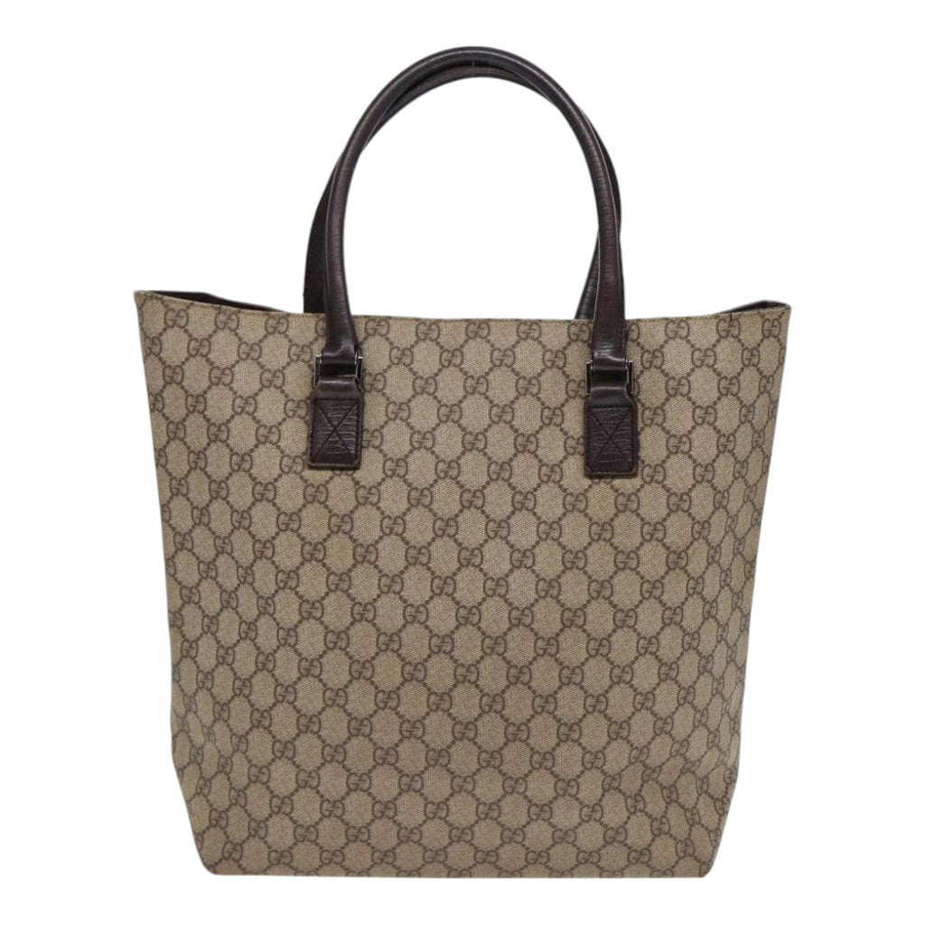 GUCCI GG Supreme Tote Bag Beige Silver 131220 88784