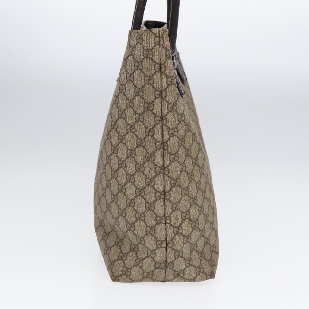 GUCCI GG Supreme Tote Bag Beige Silver 131220 88784