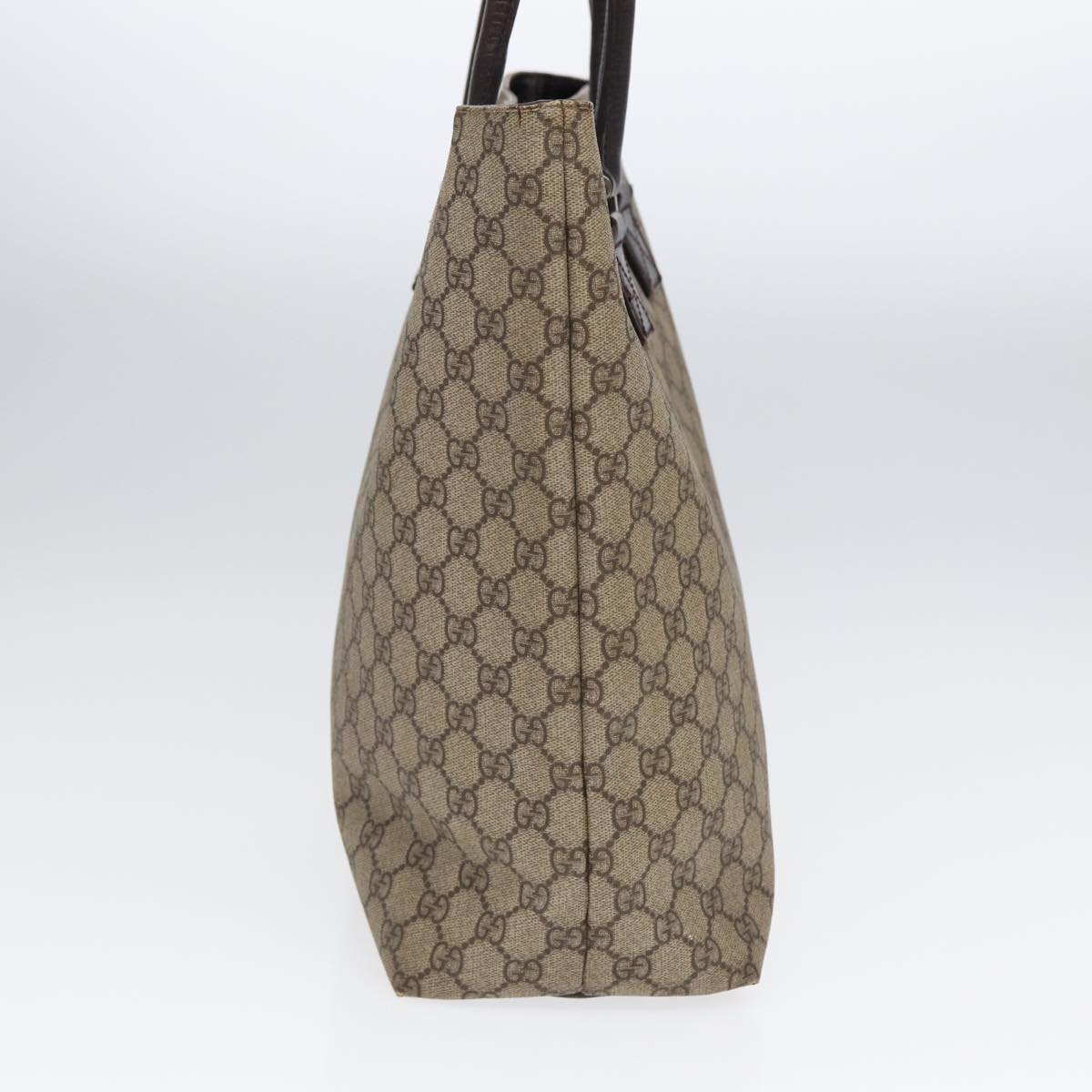 GUCCI GG Supreme Tote Bag Beige Silver 131220 88784