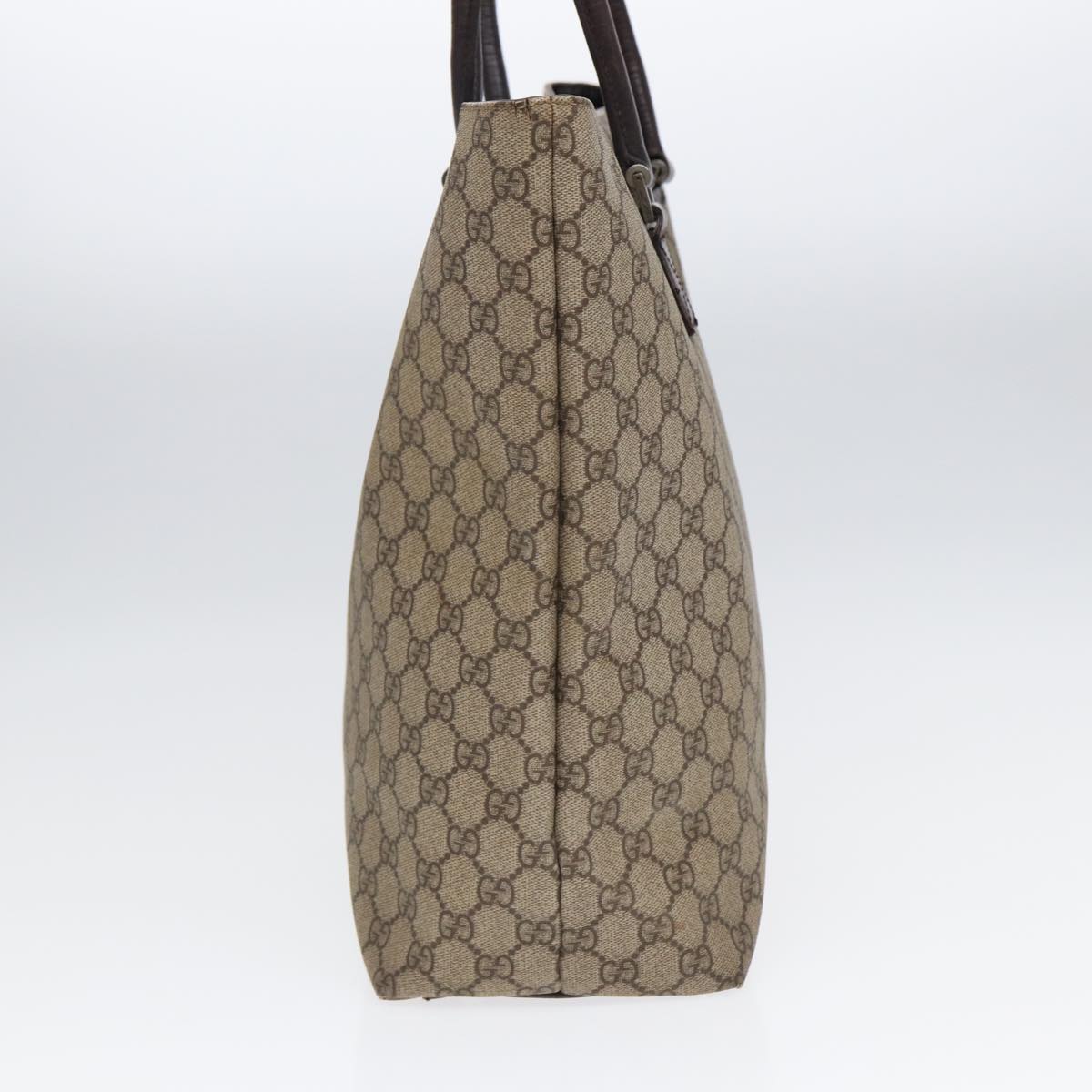 GUCCI GG Supreme Tote Bag Beige Silver 131220 88784