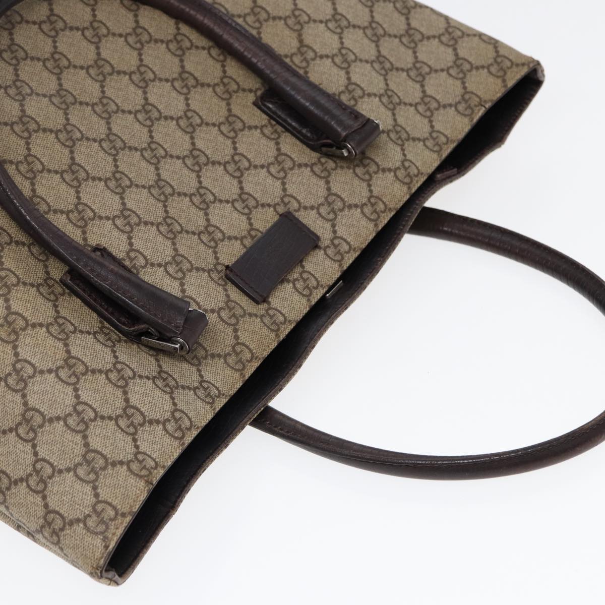 GUCCI GG Supreme Tote Bag Beige Silver 131220 88784