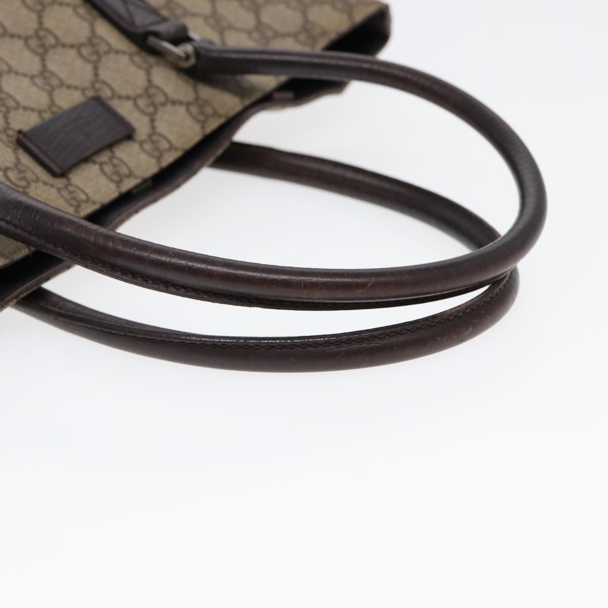 GUCCI GG Supreme Tote Bag Beige Silver 131220 88784