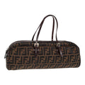 FENDI Zucca Canvas Hand Bag Brown Black Silver 88785