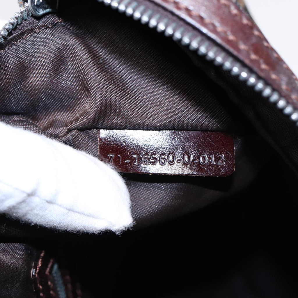 FENDI Zucca Canvas Hand Bag Brown Black Silver 88785