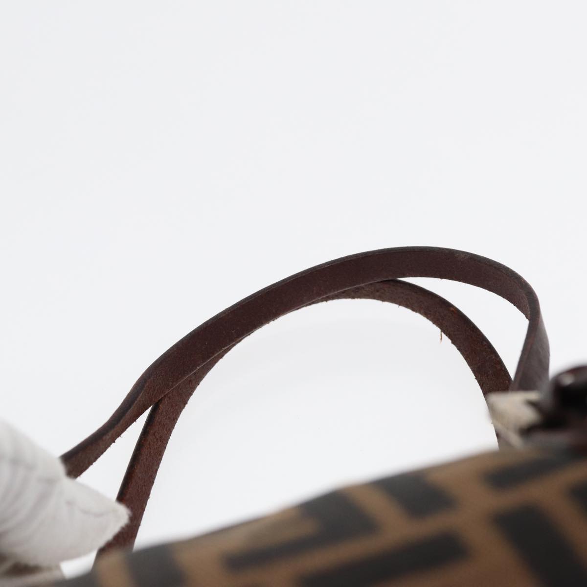 FENDI Zucca Canvas Hand Bag Brown Black Silver 88785