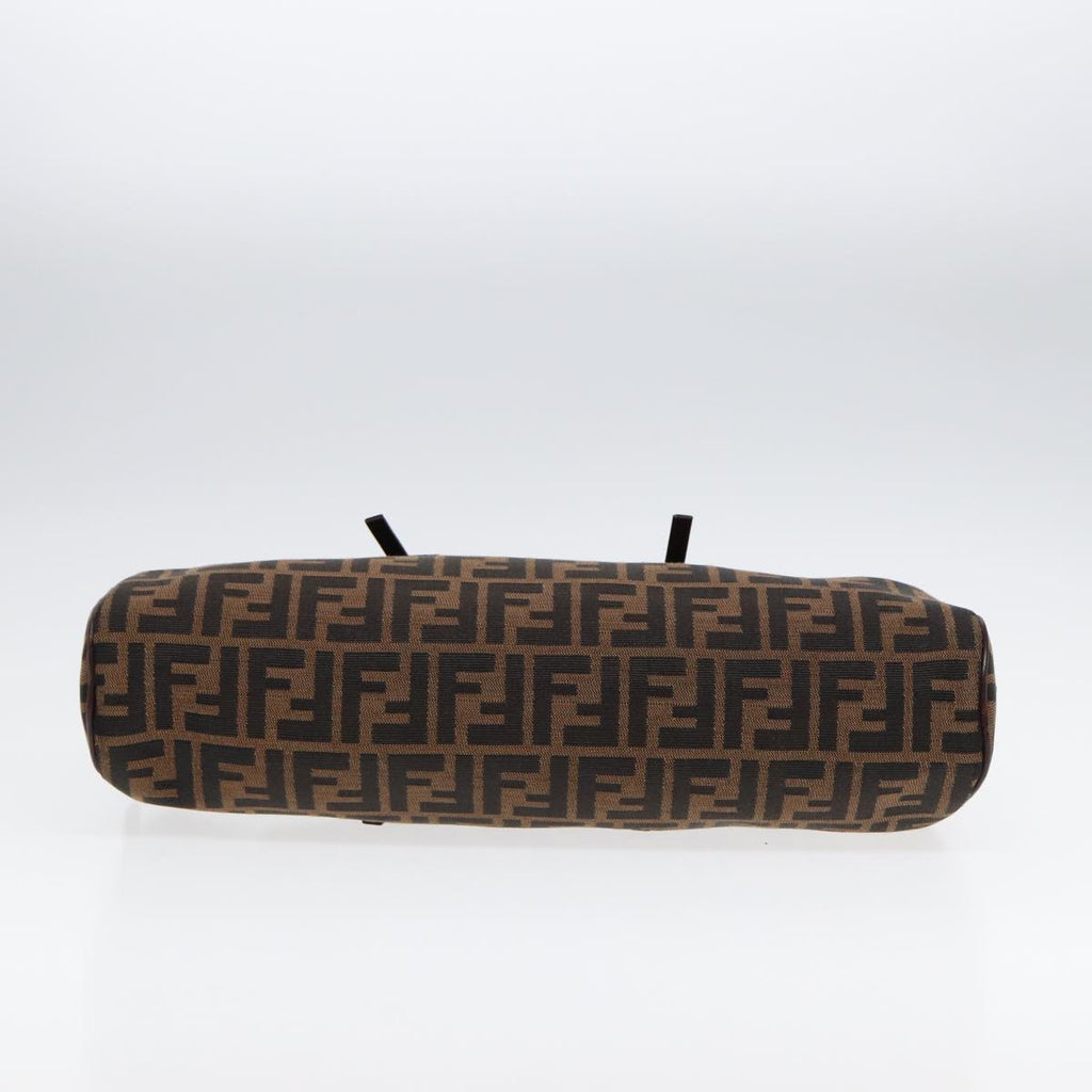 FENDI Zucca Canvas Hand Bag Brown Black Silver 88785