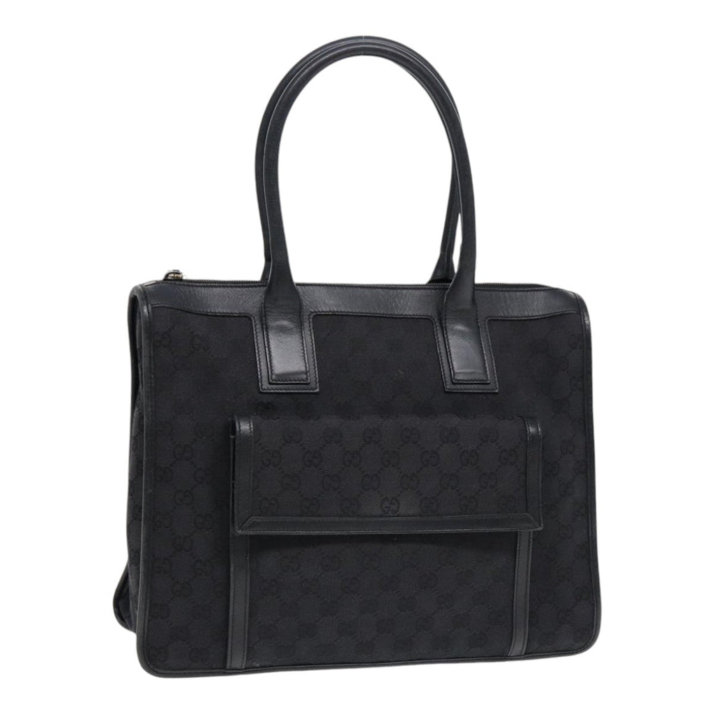 GUCCI GG Canvas Tote Bag Black Gold 88788