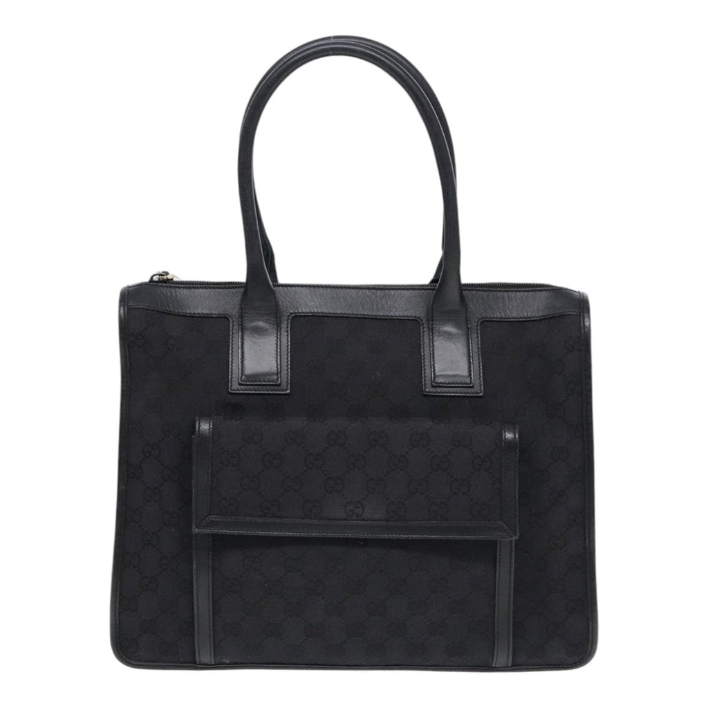 GUCCI GG Canvas Tote Bag Black Gold 88788