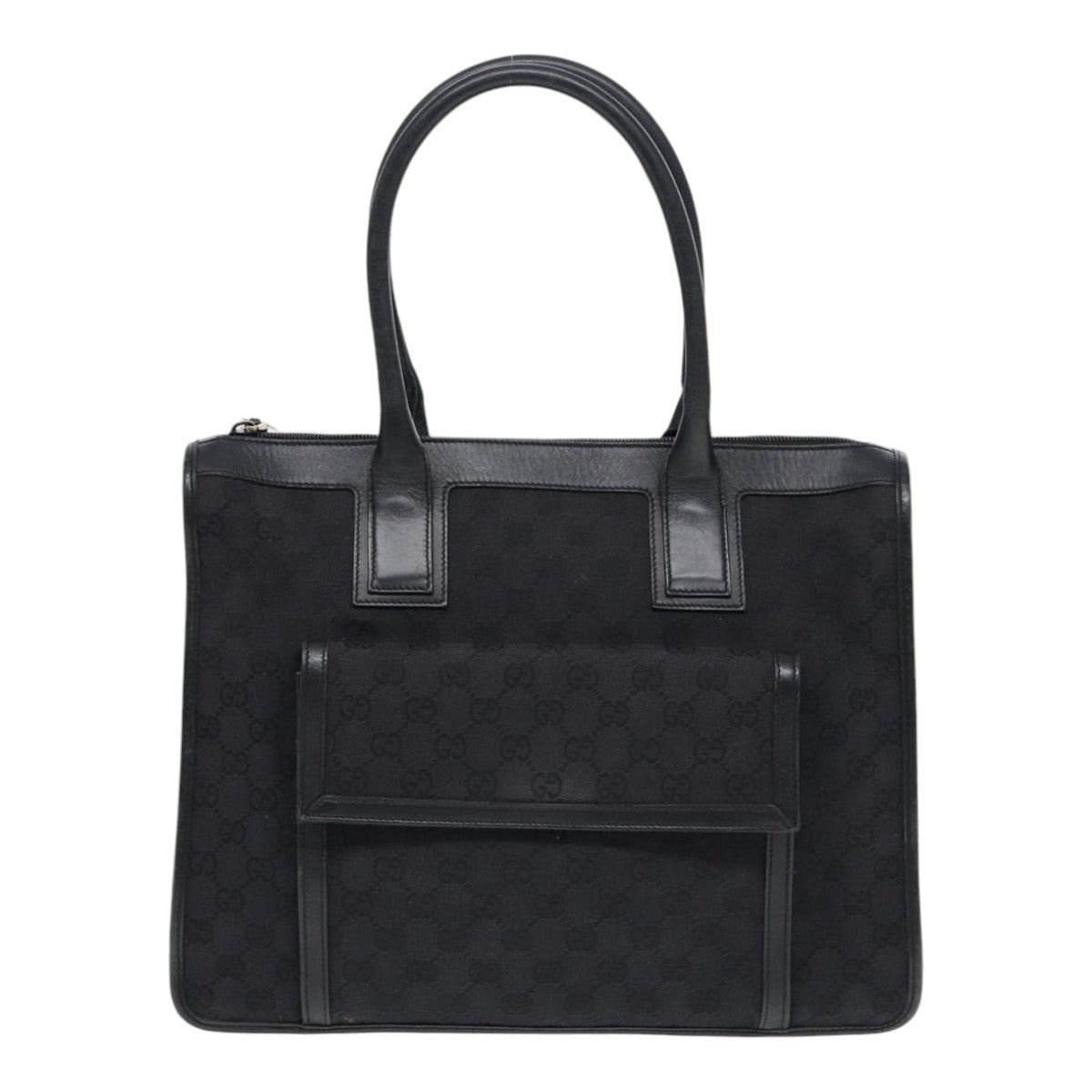 GUCCI GG Canvas Tote Bag Black Gold 88788