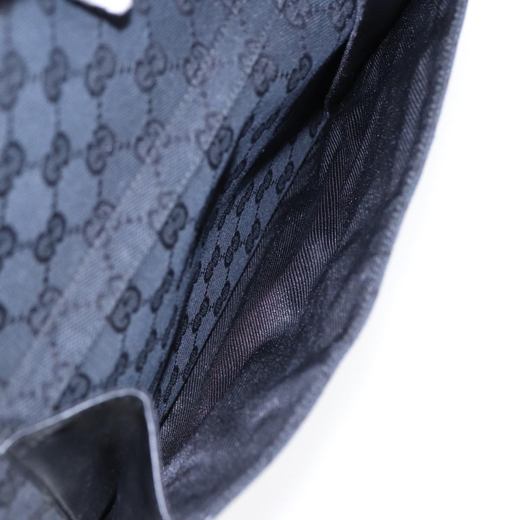 GUCCI GG Canvas Tote Bag Black Gold 88788