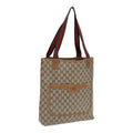 GUCCI GG Supreme Web Sherry Line Tote Bag PVC Leather Beige 39 02 003 88789
