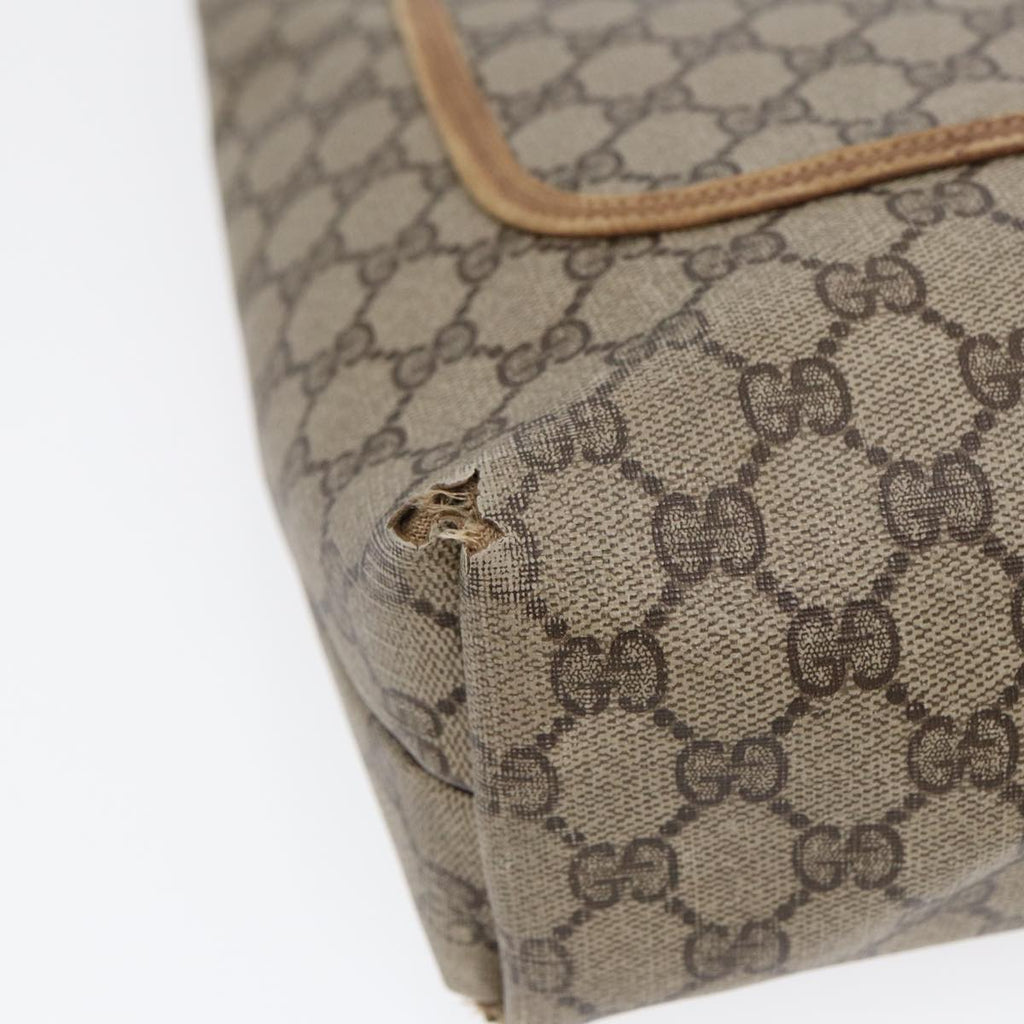 GUCCI GG Supreme Web Sherry Line Tote Bag PVC Leather Beige 39 02 003 88789