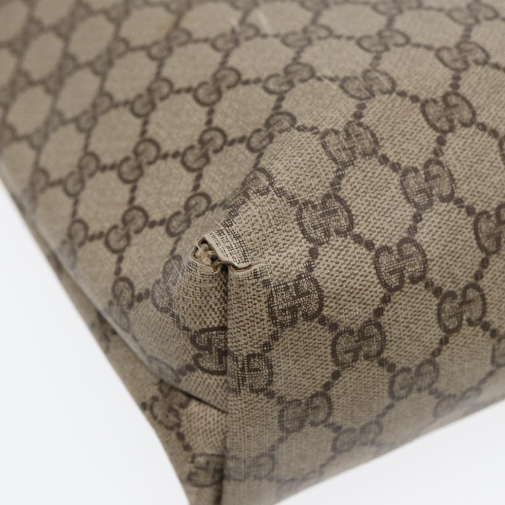 GUCCI GG Supreme Web Sherry Line Tote Bag PVC Leather Beige 39 02 003 88789