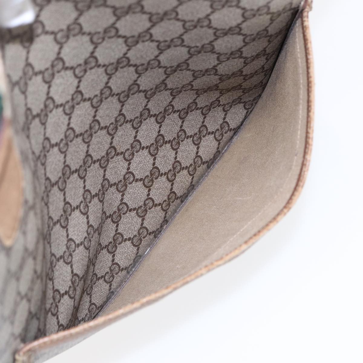 GUCCI GG Supreme Web Sherry Line Tote Bag PVC Leather Beige 39 02 003 88789