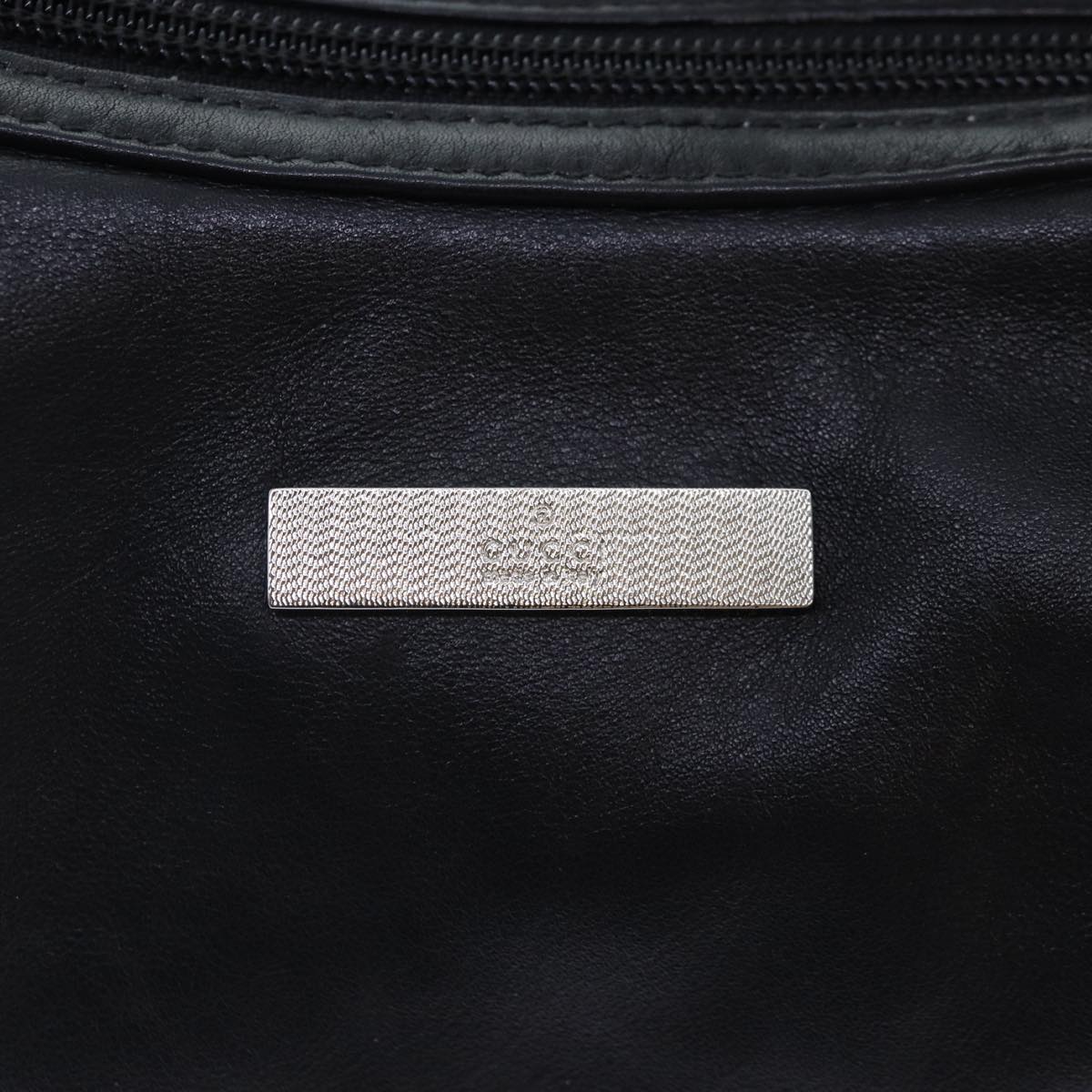 GUCCI Chain Shoulder Bag Leather Black Silver 001 3874 2404 88805