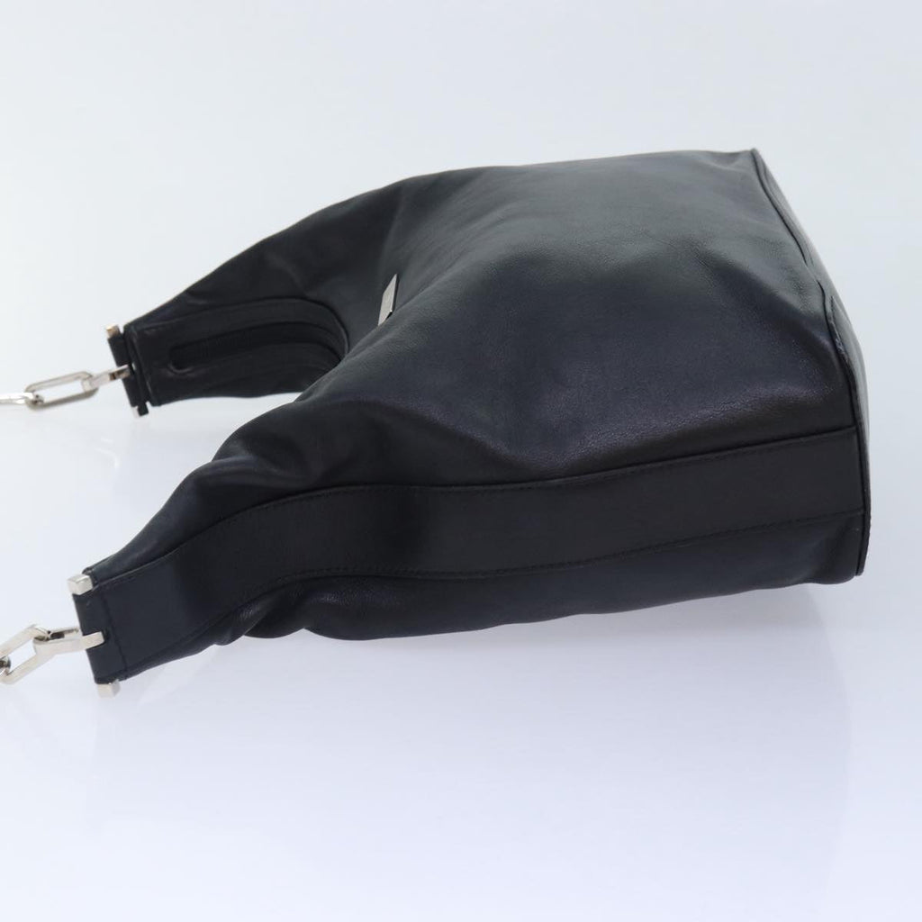GUCCI Chain Shoulder Bag Leather Black Silver 001 3874 2404 88805