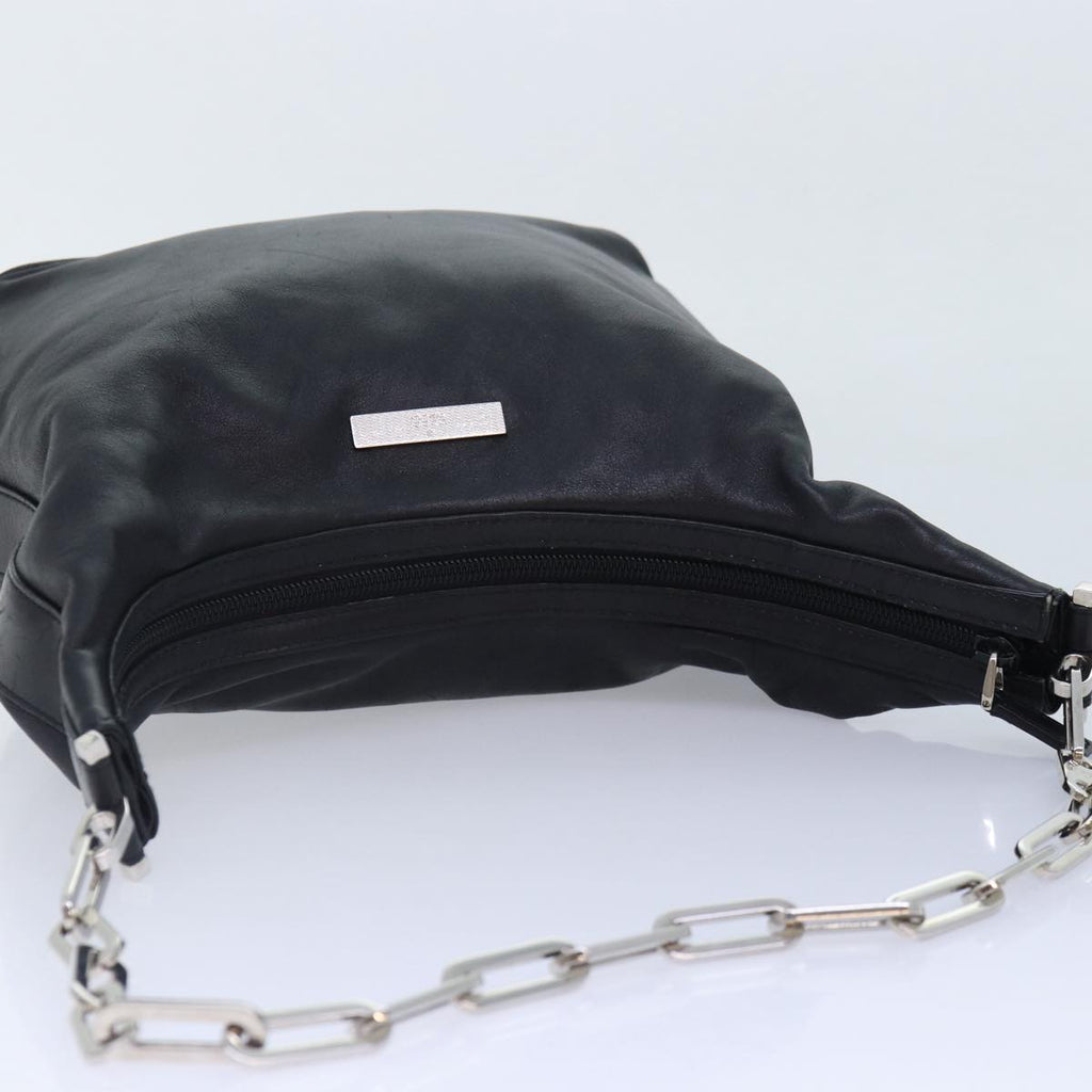 GUCCI Chain Shoulder Bag Leather Black Silver 001 3874 2404 88805