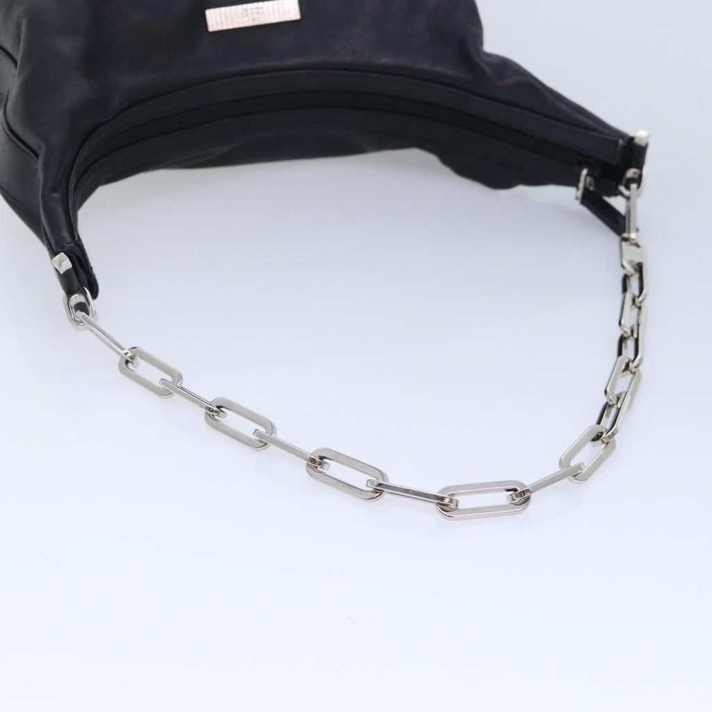 GUCCI Chain Shoulder Bag Leather Black Silver 001 3874 2404 88805