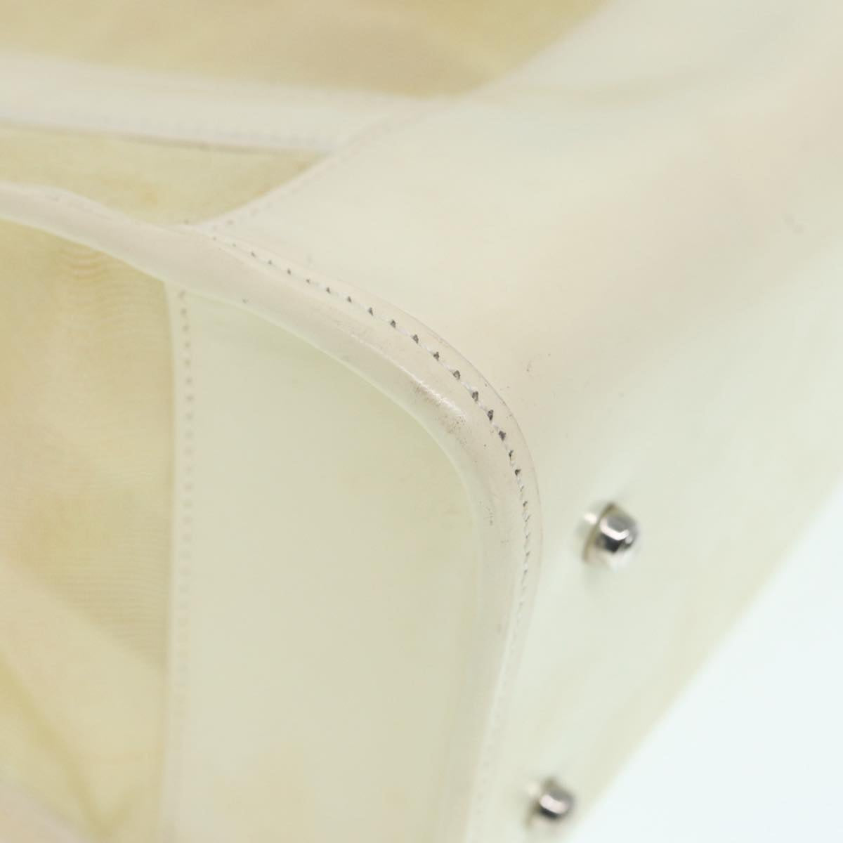GUCCI Tote Bag Patent Leather Beige Silver 002 1705 0405 88806