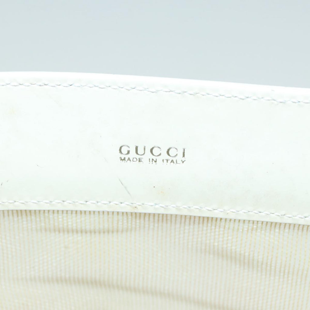 GUCCI Tote Bag Patent Leather Beige Silver 002 1705 0405 88806