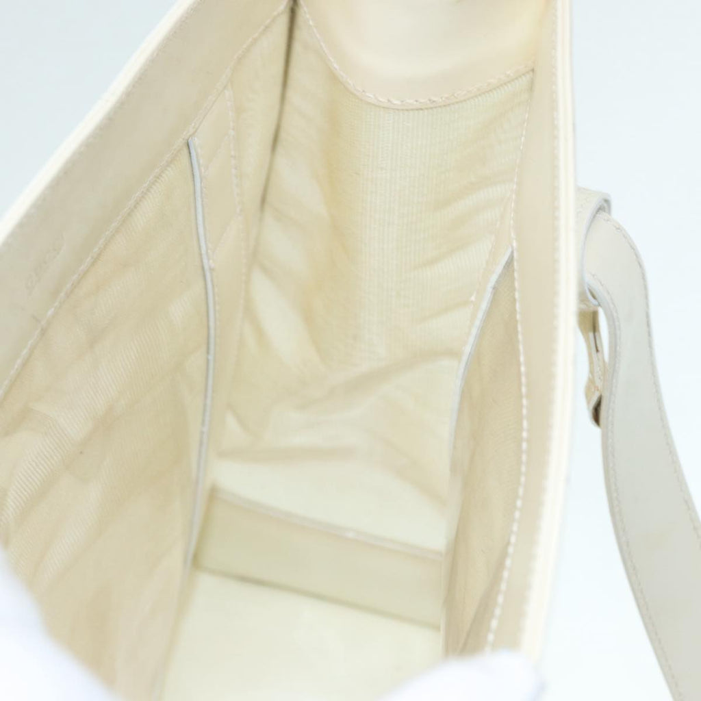 GUCCI Tote Bag Patent Leather Beige Silver 002 1705 0405 88806