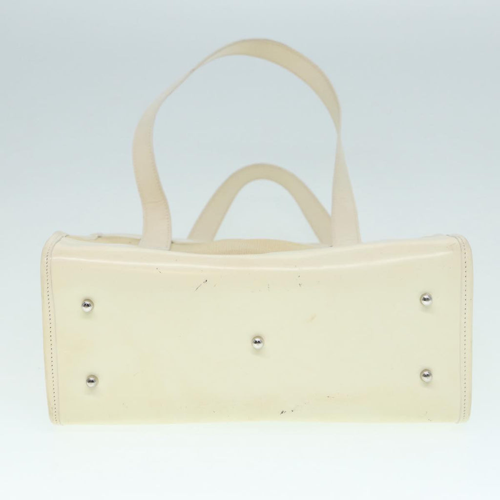 GUCCI Tote Bag Patent Leather Beige Silver 002 1705 0405 88806