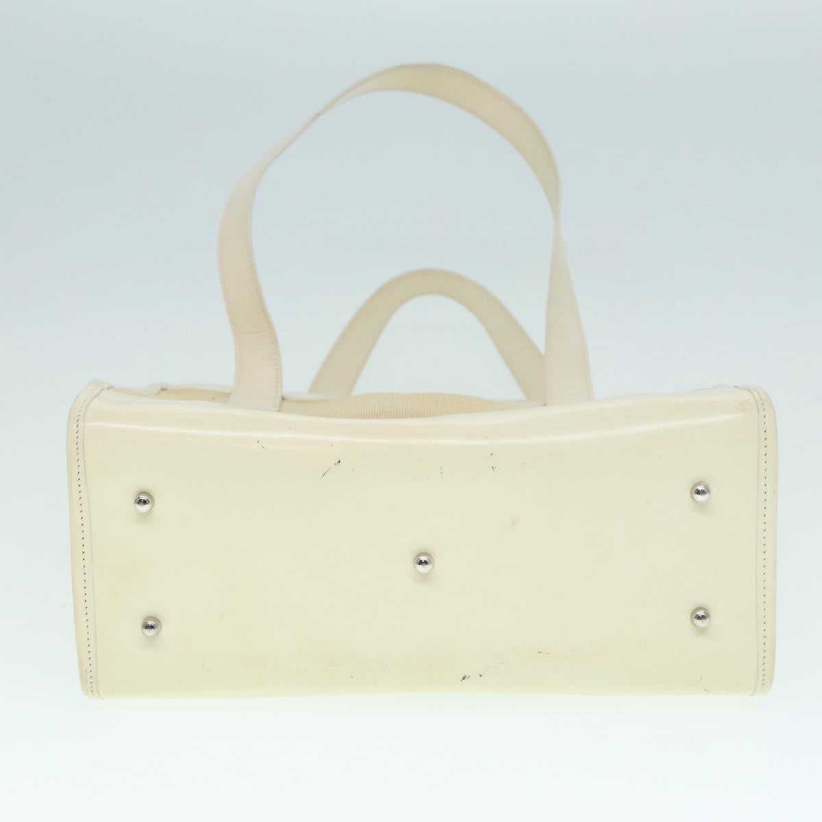 GUCCI Tote Bag Patent Leather Beige Silver 002 1705 0405 88806