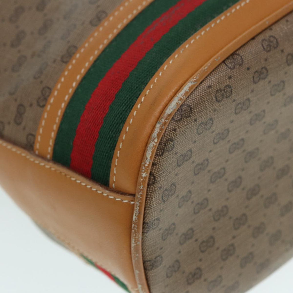 GUCCI Micro GG Supreme Web Sherry Line Shoulder Bag PVC Brown Gold 88809