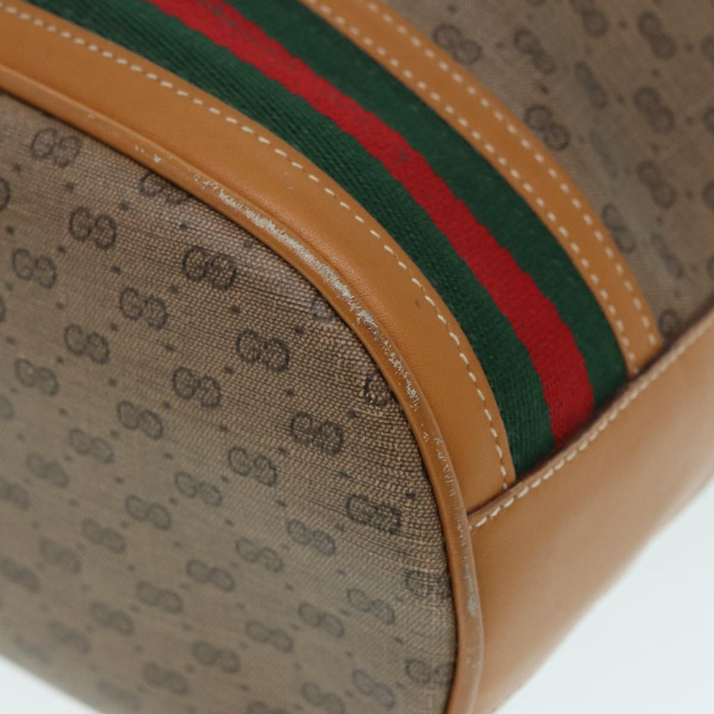 GUCCI Micro GG Supreme Web Sherry Line Shoulder Bag PVC Brown Gold 88809