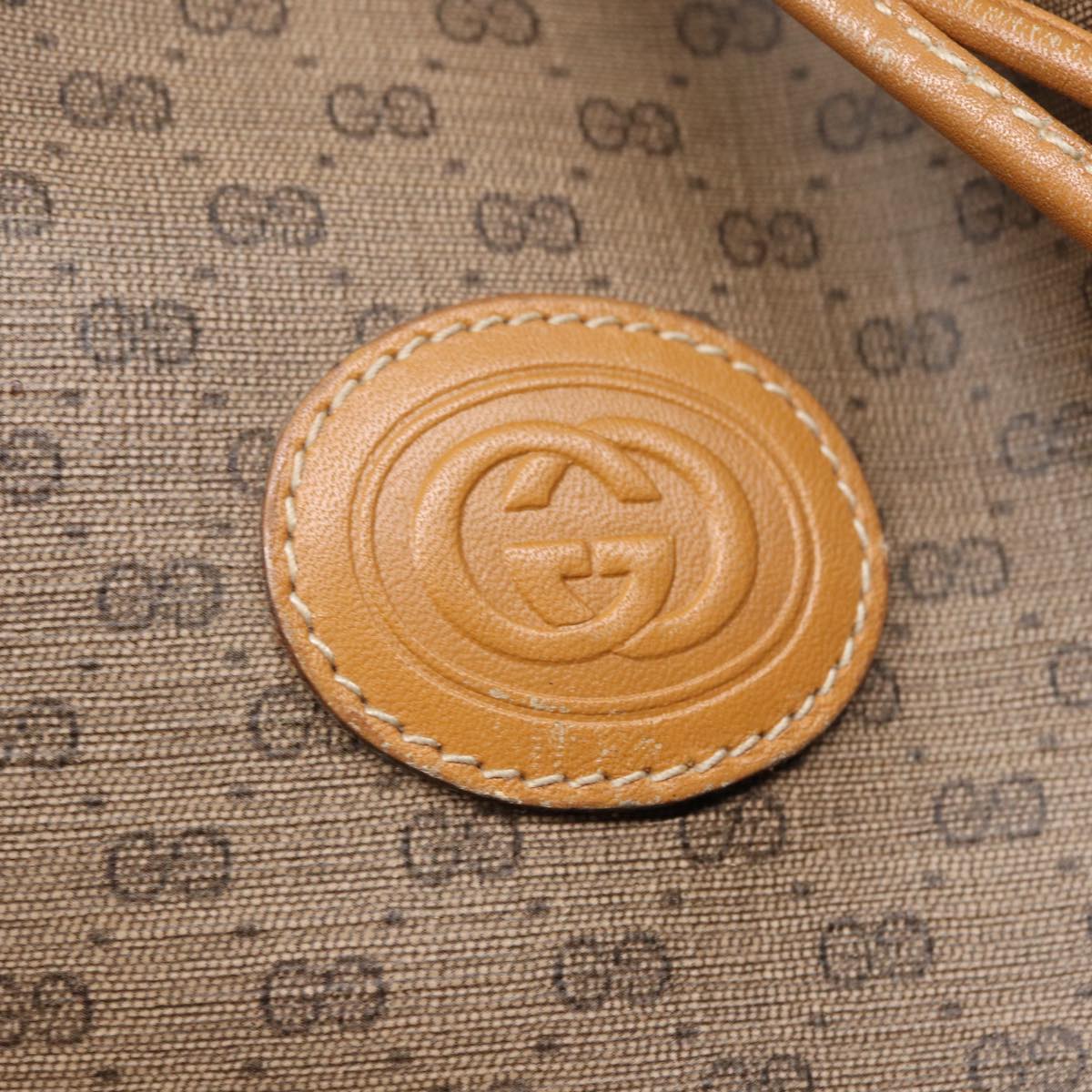 GUCCI Micro GG Supreme Web Sherry Line Shoulder Bag PVC Brown Gold 88809