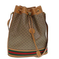 GUCCI Micro GG Supreme Web Sherry Line Shoulder Bag PVC Brown Gold 88809