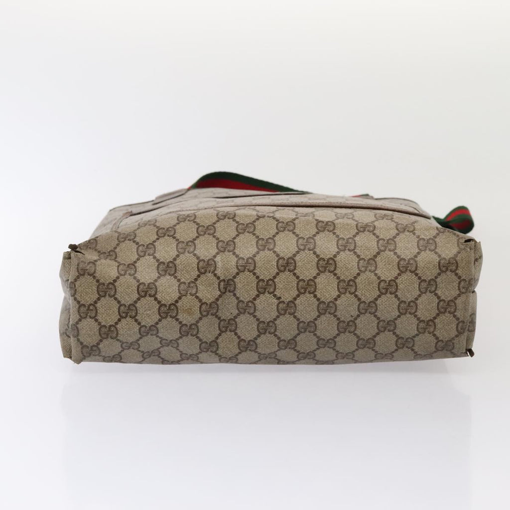 GUCCI GG Supreme Web Sherry Line Tote Bag PVC Leather Beige 39 02 003 88814