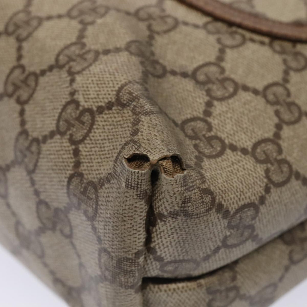 GUCCI GG Supreme Web Sherry Line Tote Bag PVC Leather Beige 39 02 003 88814