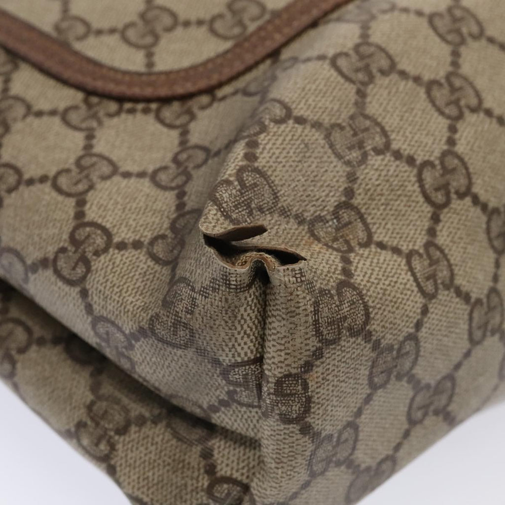 GUCCI GG Supreme Web Sherry Line Tote Bag PVC Leather Beige 39 02 003 88814