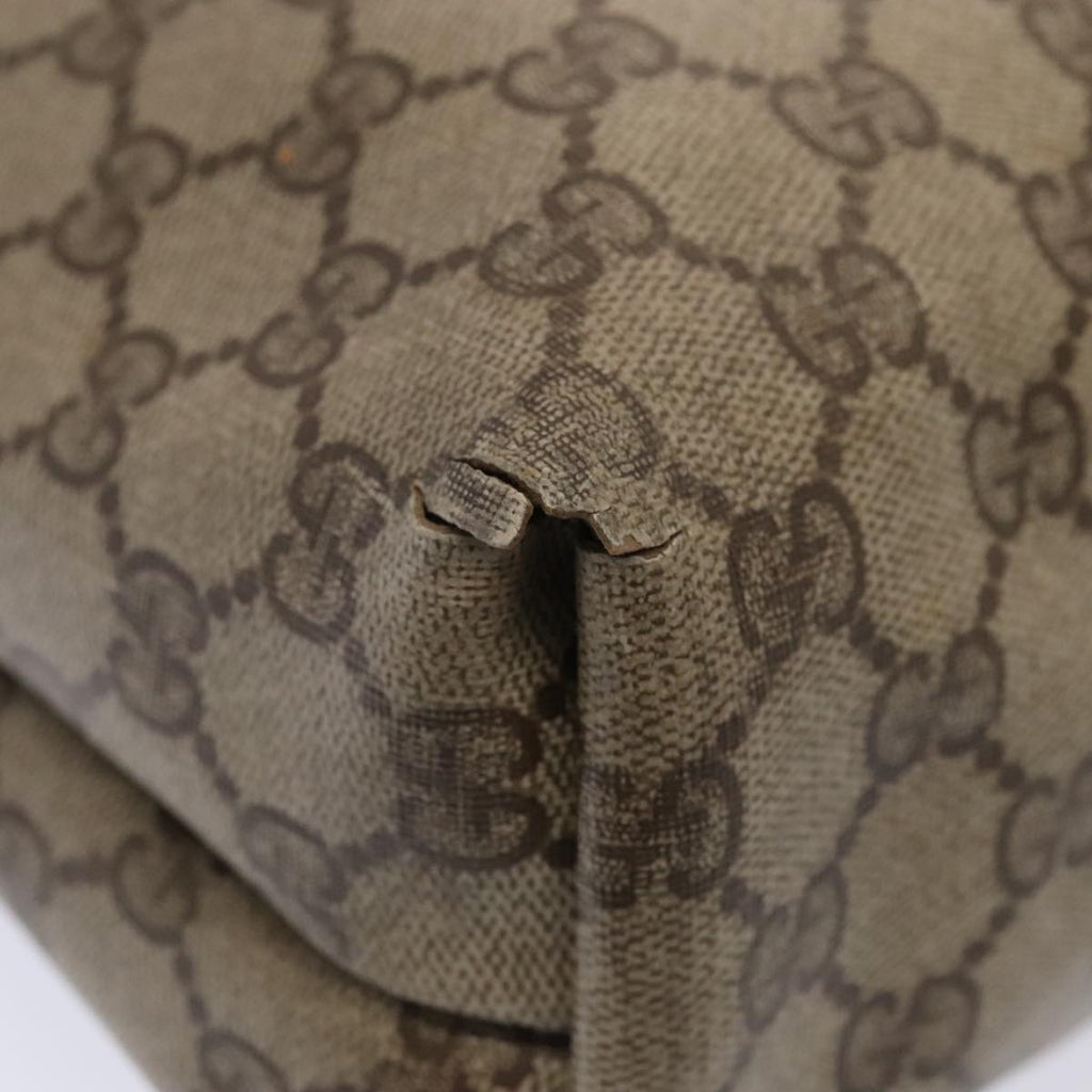 GUCCI GG Supreme Web Sherry Line Tote Bag PVC Leather Beige 39 02 003 88814