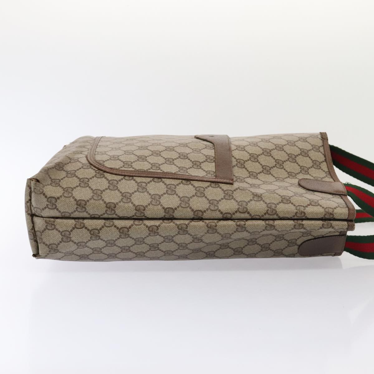 GUCCI GG Supreme Web Sherry Line Tote Bag PVC Leather Beige 39 02 003 88814